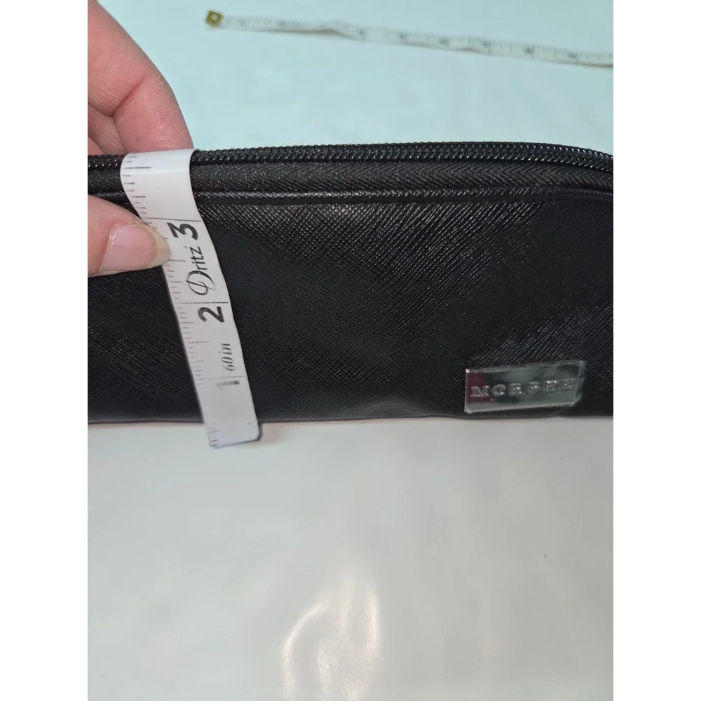 Morphe Black Saffiano Textured Makeup Brush Bag Cosmetic Travel Pouch Zip Case